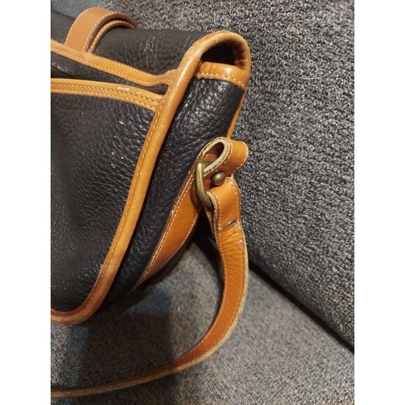 Vintage Dooney and Bourke Equestrian Crossbody Bag Pebbled Leather Black - Picture 8 of 16
